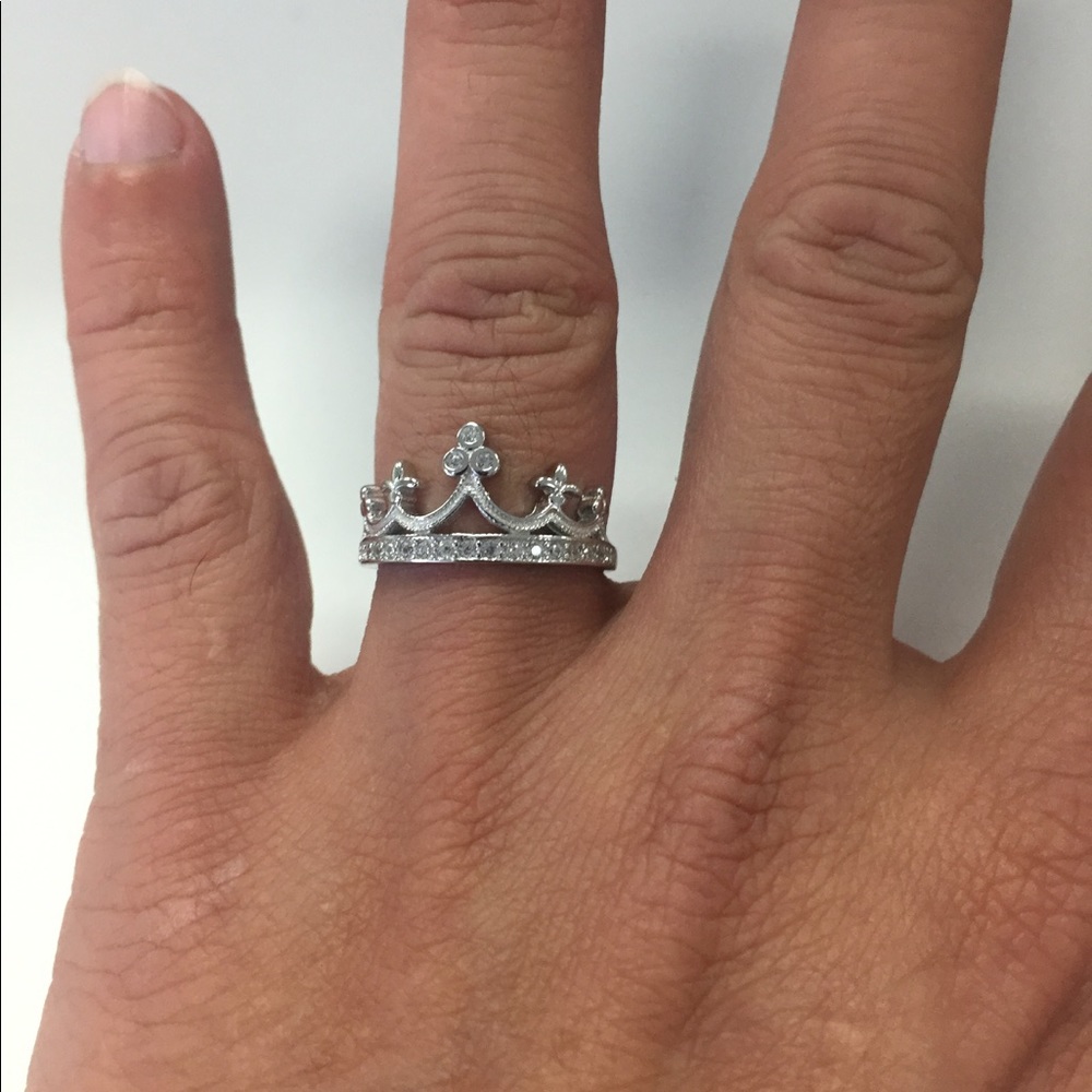 Sterling silver 925 crown dainty princess ring - Picture 6 of 8